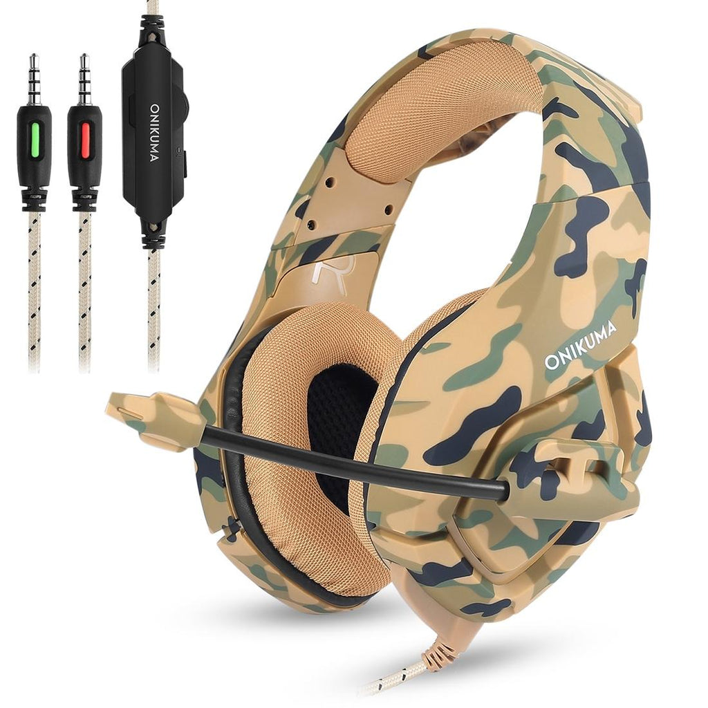 Camouflage Gaming Headset with Noise Cancelling Microphone - Yellow The AuDHD Store