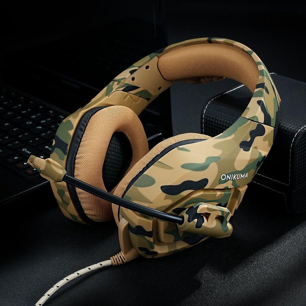 Camouflage Gaming Headset with Noise Cancelling Microphone - Yellow The AuDHD Store