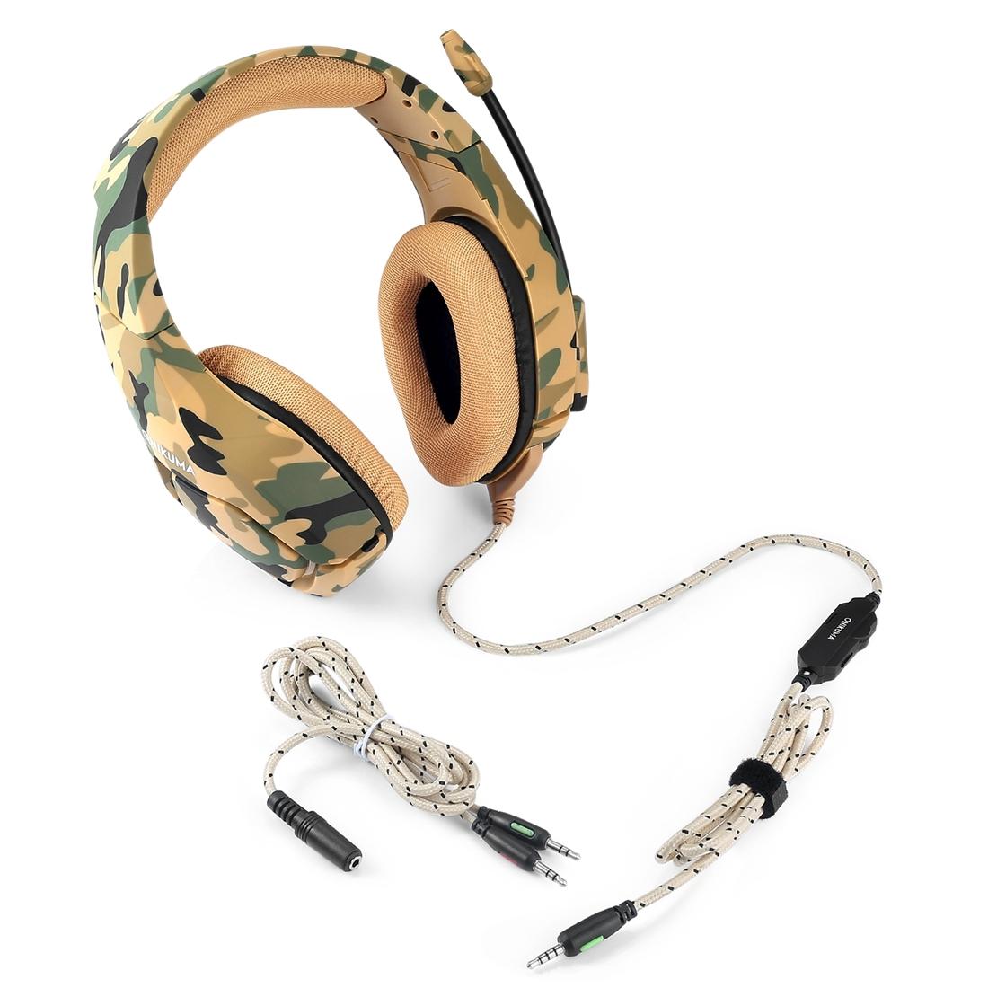 Camouflage Gaming Headset with Noise Cancelling Microphone - Yellow The AuDHD Store
