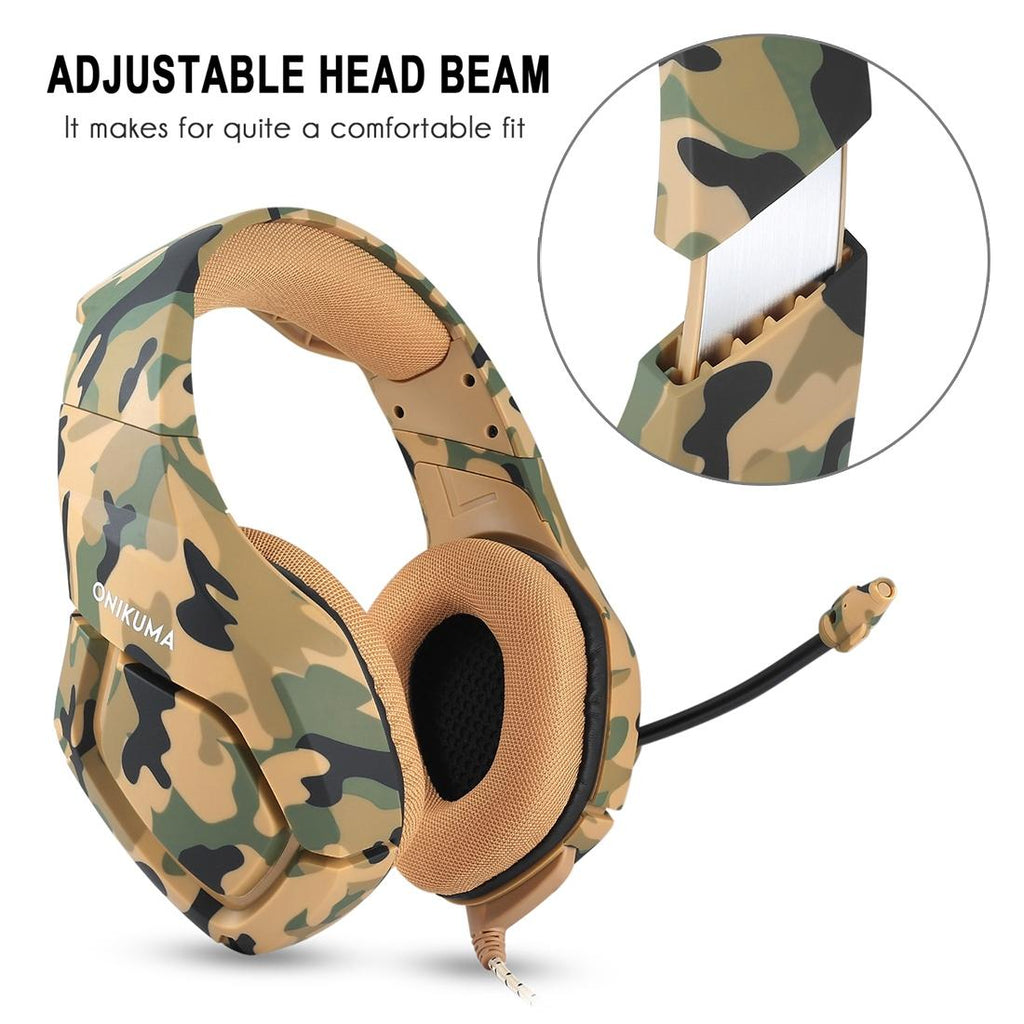 Camouflage Gaming Headset with Noise Cancelling Microphone - Yellow The AuDHD Store