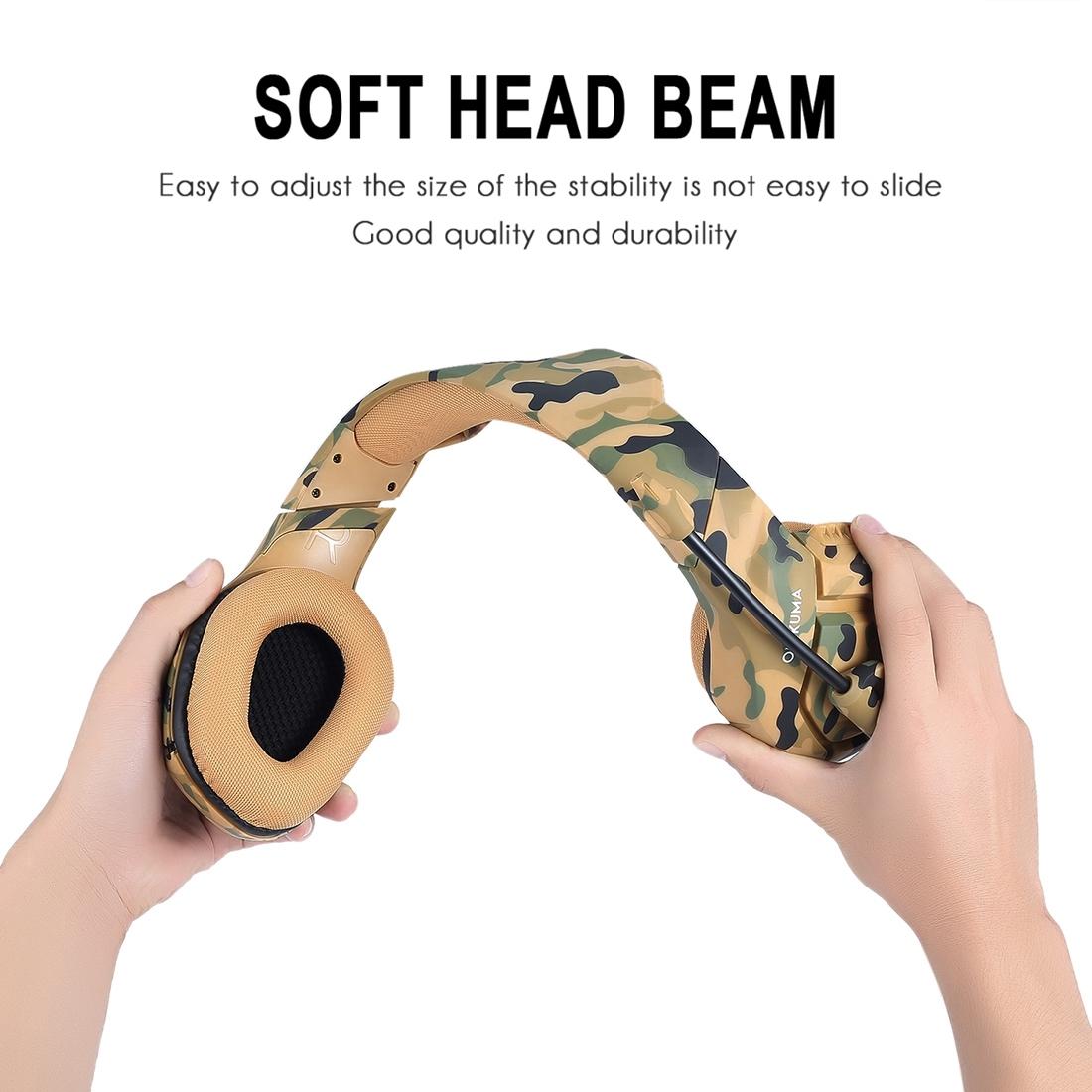 Camouflage Gaming Headset with Noise Cancelling Microphone - Yellow The AuDHD Store