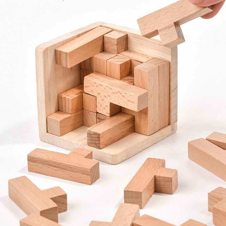 Wooden Brain Teaser Cube Puzzle The AuDHD Store