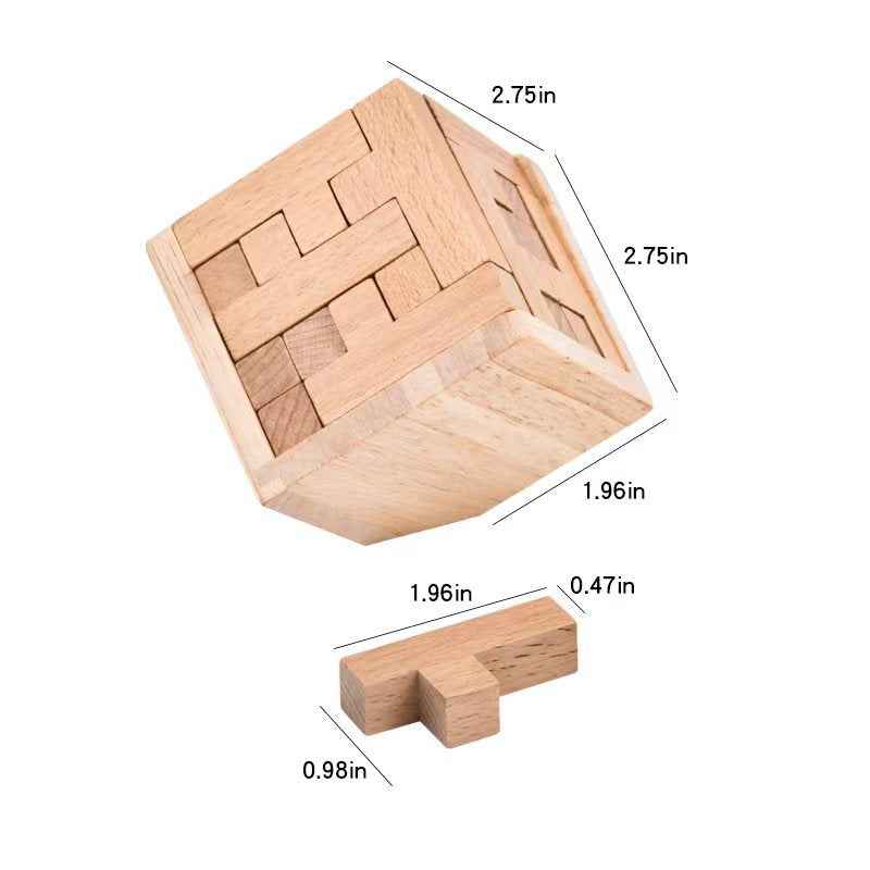 Wooden Brain Teaser Cube Puzzle The AuDHD Store