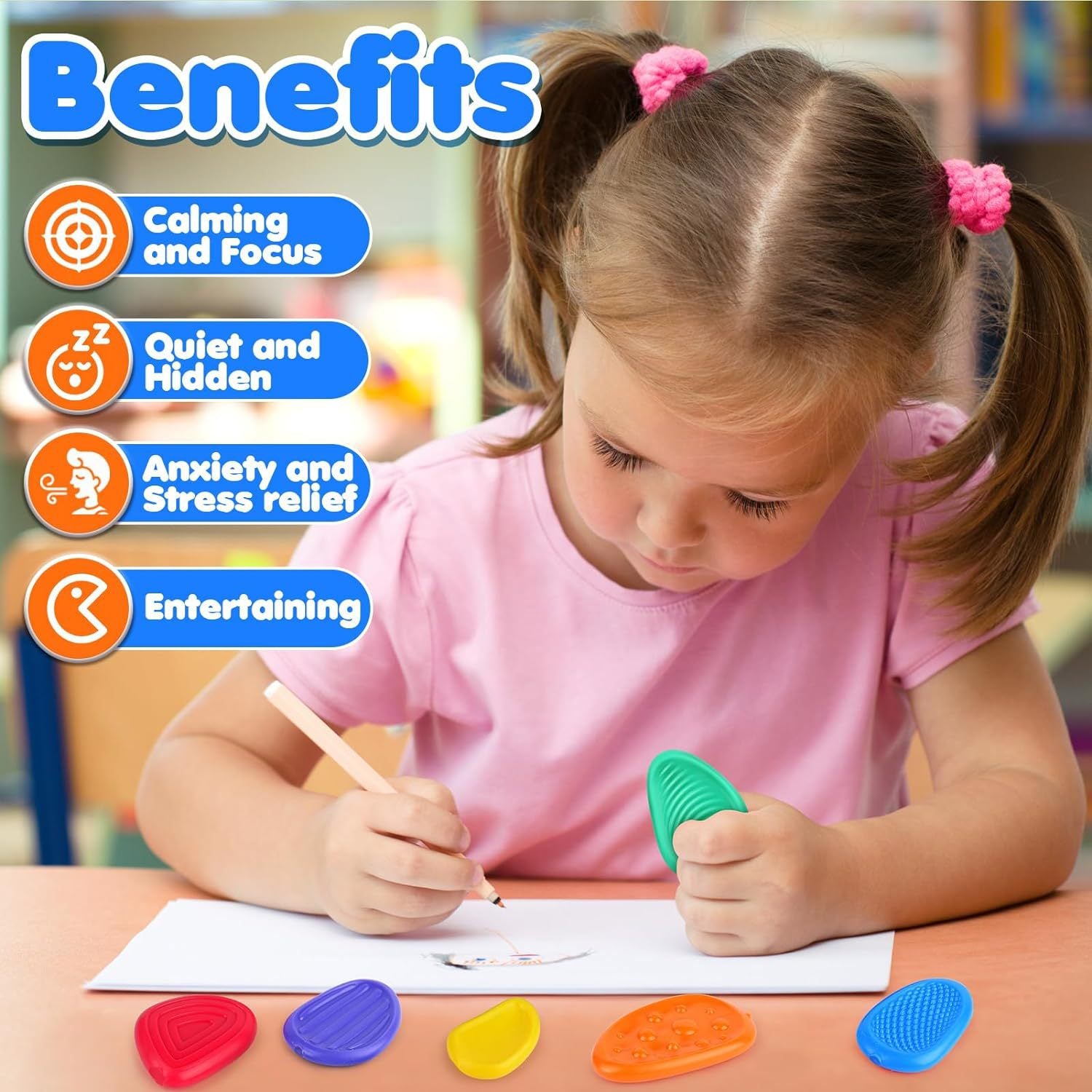 6 Piece Sensory Worry Stones Set The AuDHD Store