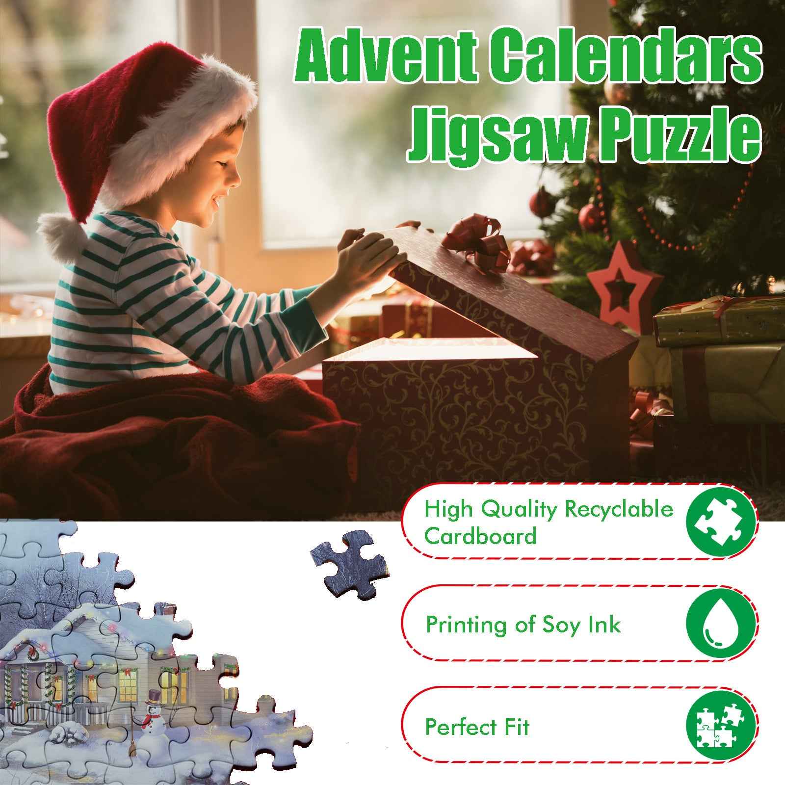 Dowmoo Christmas Advent Calendar Puzzle - 24-Piece Puzzle Surprise Countdown The AuDHD Store