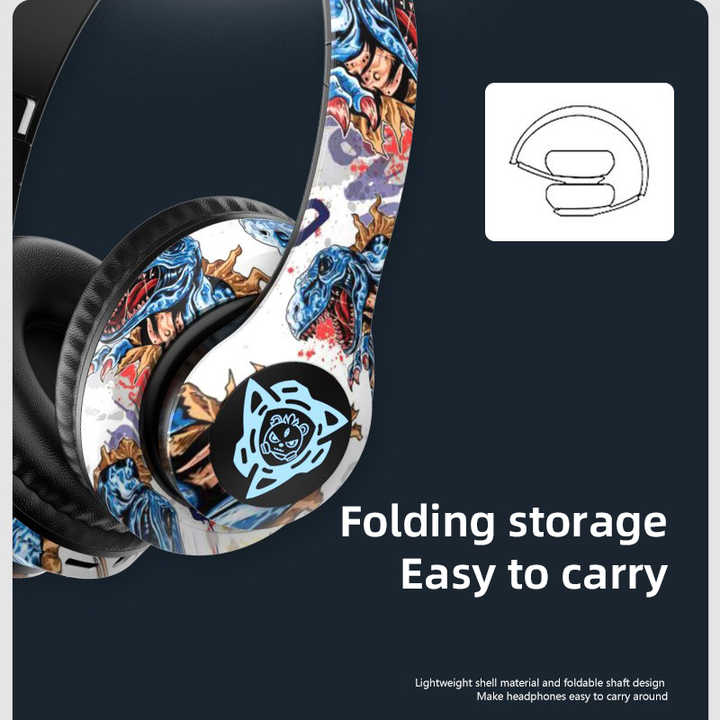 Graphic Wireless Bluetooth Headphones - Stylish Over-Ear Design with Long Battery Life, Hi-Fi Sound, and Universal Compatibility (colour A) The AuDHD Store