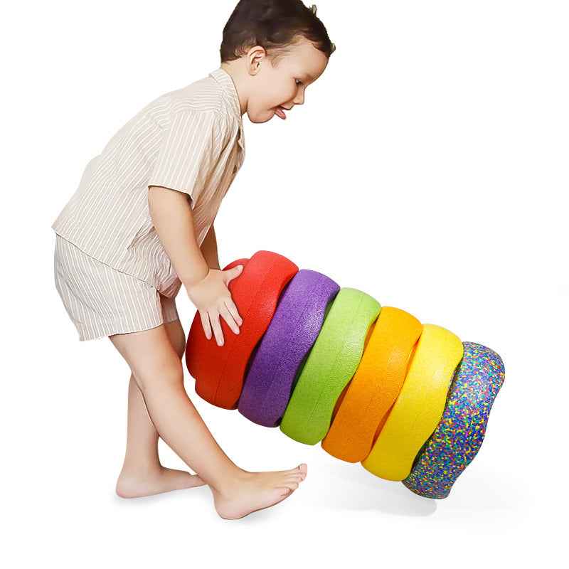 Rainbow Balance Stepping Stone - Sensory Training Red circle Step The AuDHD Store