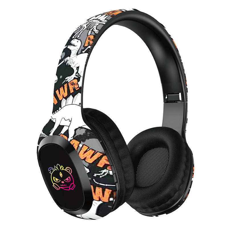RGB Wireless Over-ear Headphones with Graffiti Design - Bluetooth 5.3, HIFI Sound, RGB Light, 8H Playtime Black The AuDHD Store