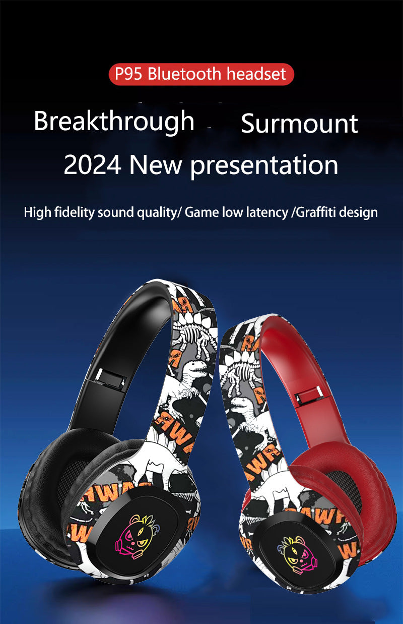 RGB Wireless Over-ear Headphones with Graffiti Design - Bluetooth 5.3, HIFI Sound, RGB Light, 8H Playtime The AuDHD Store