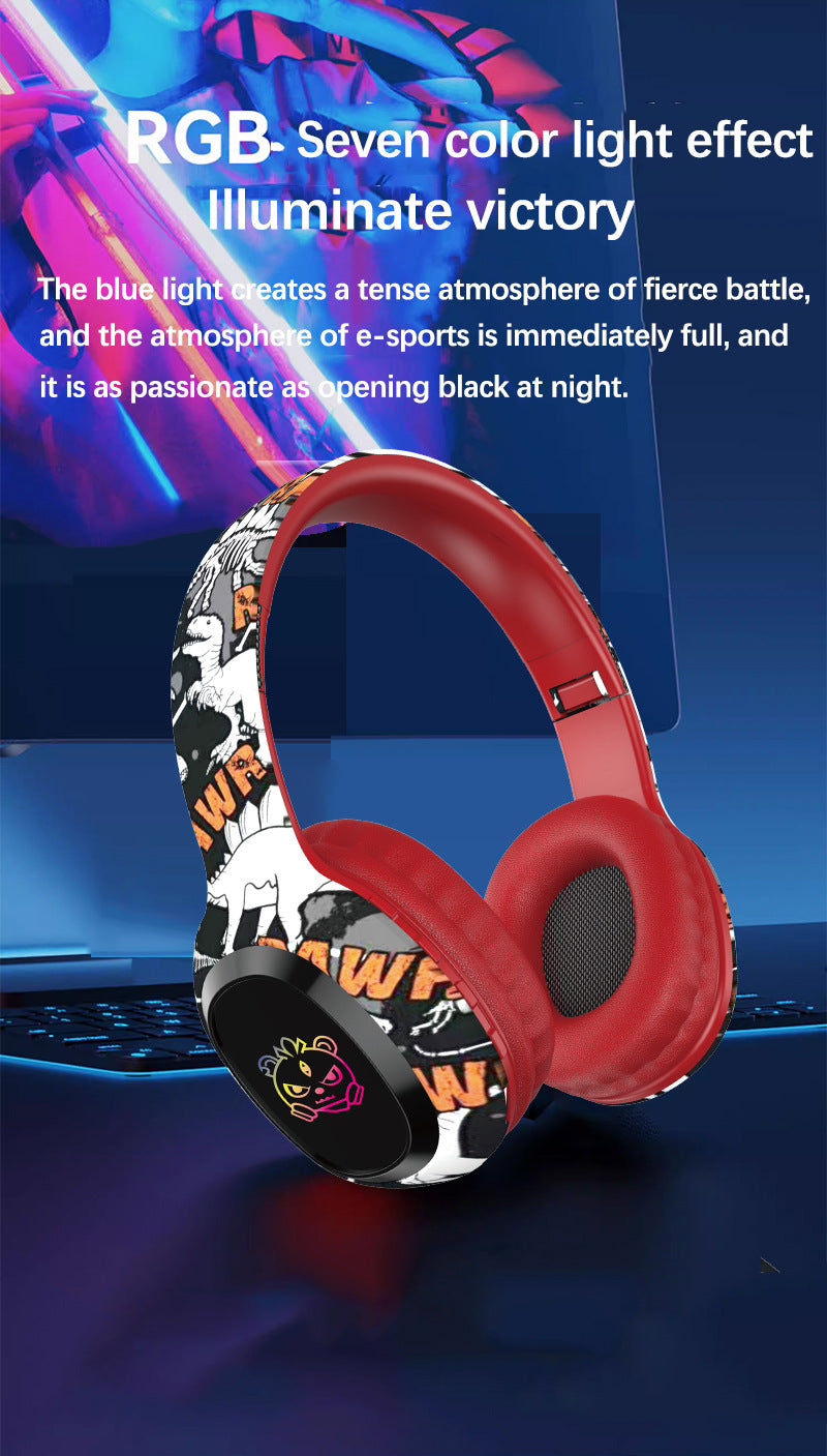 RGB Wireless Over-ear Headphones with Graffiti Design - Bluetooth 5.3, HIFI Sound, RGB Light, 8H Playtime The AuDHD Store