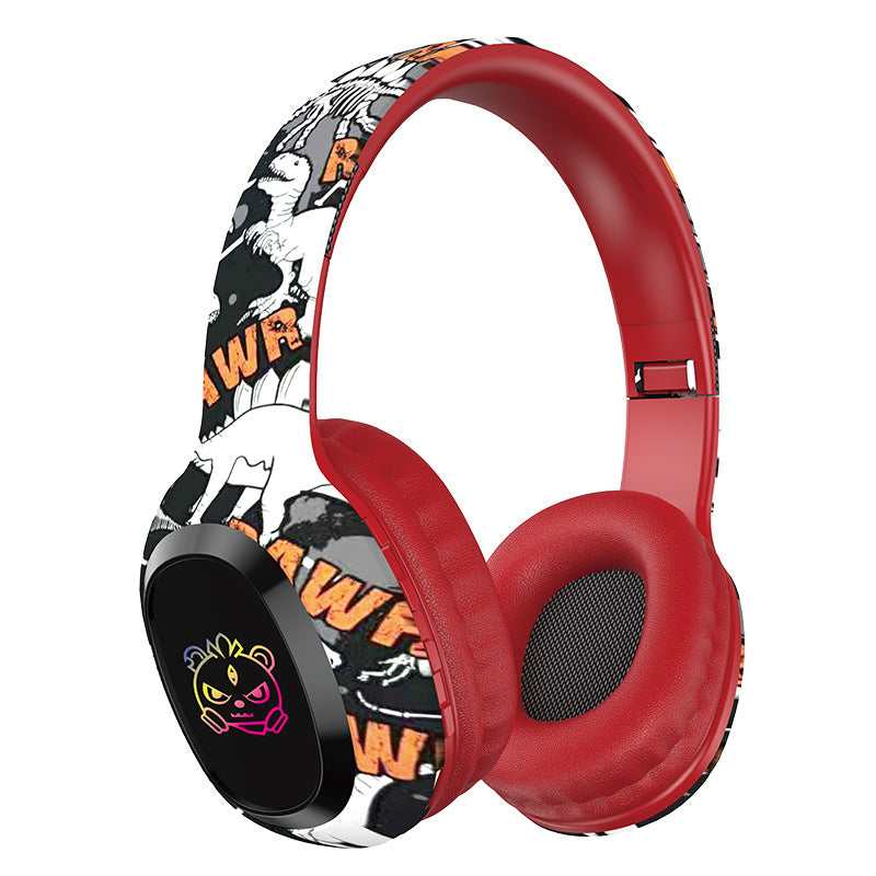 RGB Wireless Over-ear Headphones with Graffiti Design - Bluetooth 5.3, HIFI Sound, RGB Light, 8H Playtime Red The AuDHD Store