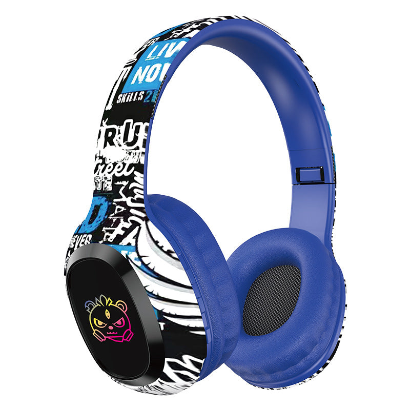 Wireless Over-Ear Headphones with Graffiti Design - Bluetooth 5.3, HIFI Sound, RGB Light, 8H Playtime(blue) The AuDHD Store