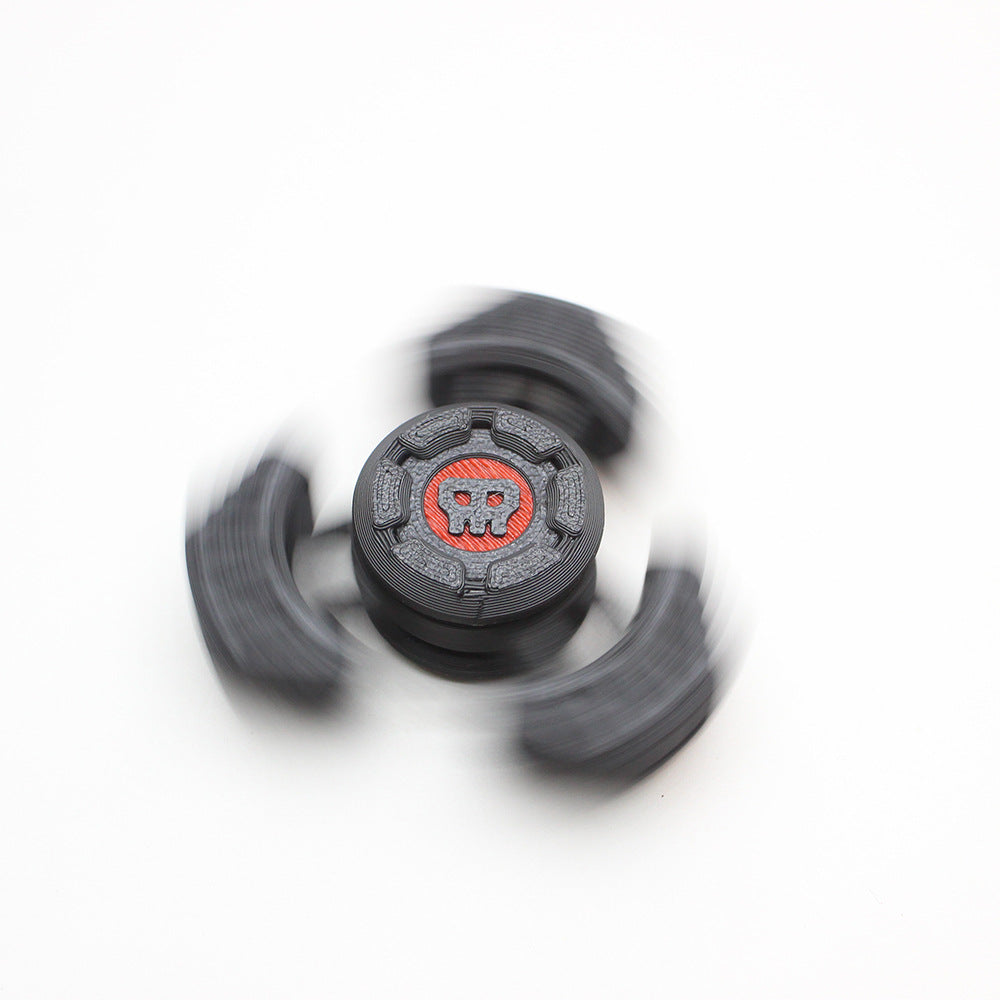 Sci-Fi Triangular Keychain Fidget Spinner - 3D Printed EDC Stress Relief Tool in White The AuDHD Store