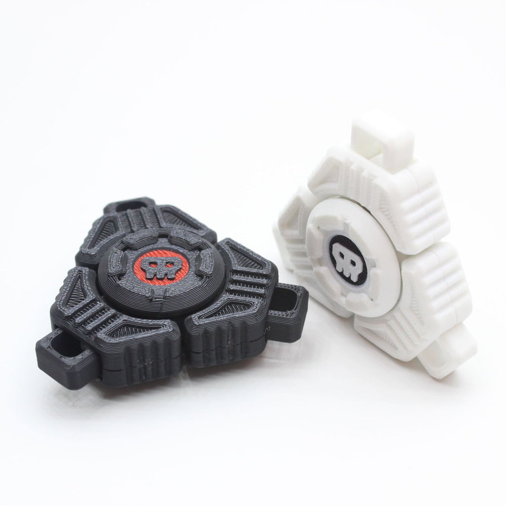 Sci-Fi Triangular Keychain Fidget Spinner - 3D Printed EDC Stress Relief Tool in Black The AuDHD Store