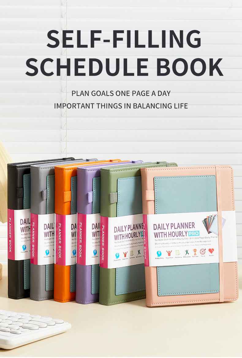 Black A5 PU Leather Agenda Planner The AuDHD Store