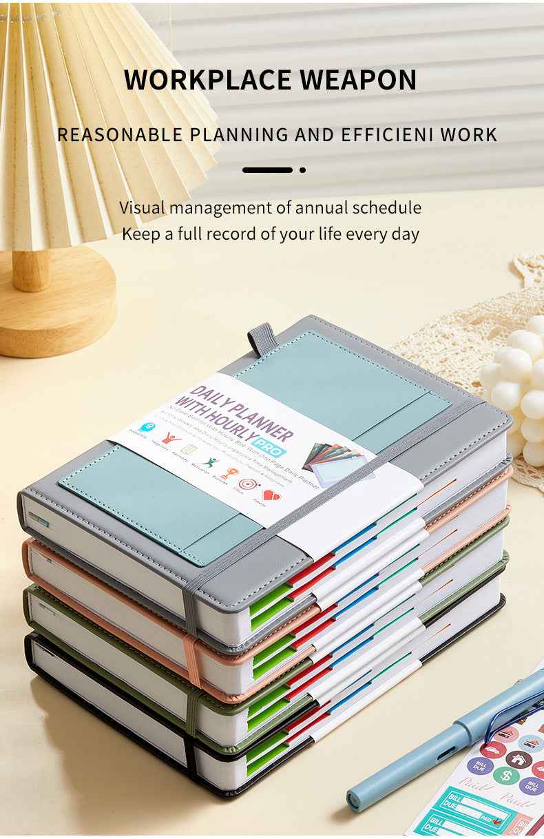 Black A5 PU Leather Agenda Planner The AuDHD Store