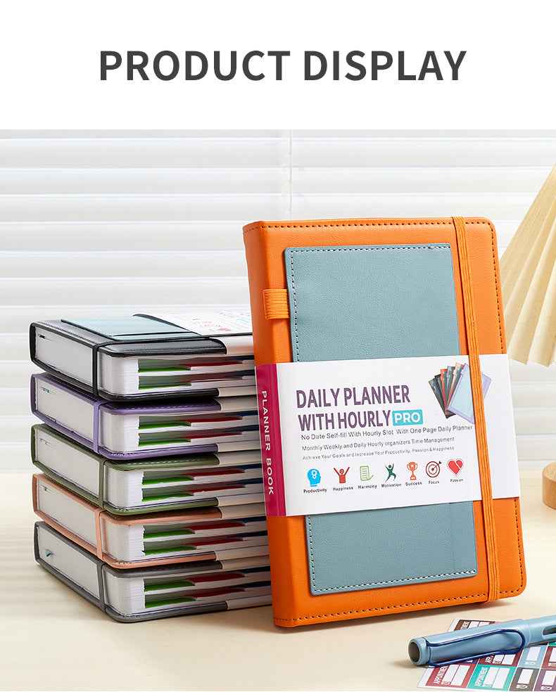 Black A5 PU Leather Agenda Planner The AuDHD Store