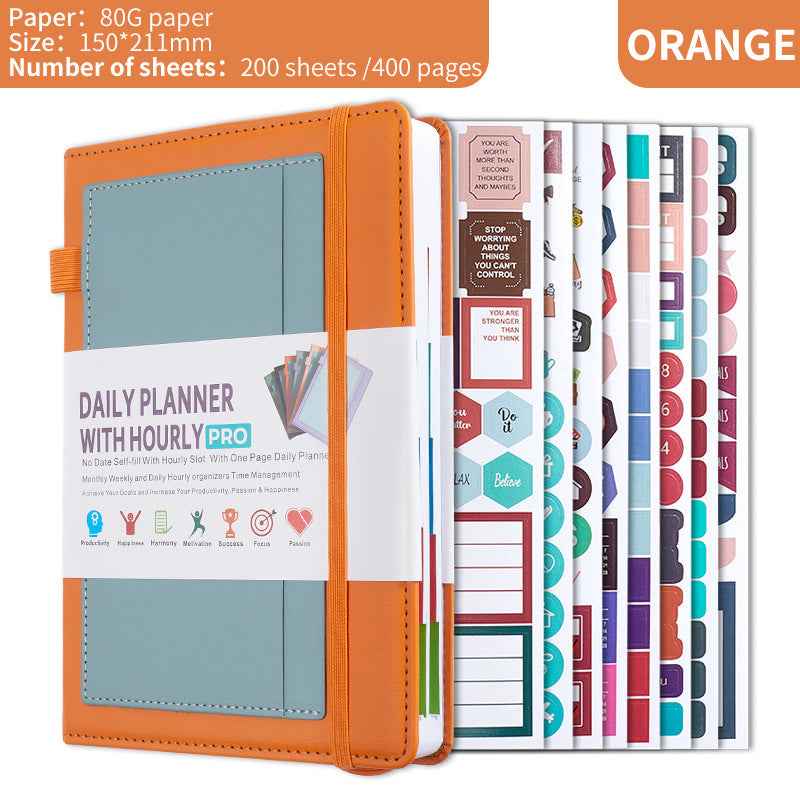 Undated A5 Daily Planner for Focus, Flexibility & Gentle Structure - Orange The AuDHD Store