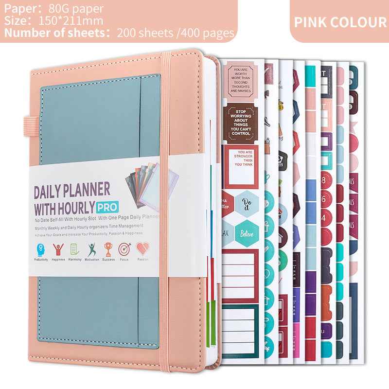 Pink A5 PU Leather Agenda Planner The AuDHD Store