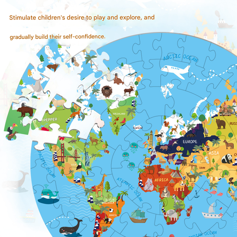 World Animal Puzzle — 70-Piece Round Cardboard Jigsaw Puzzle The AuDHD Store