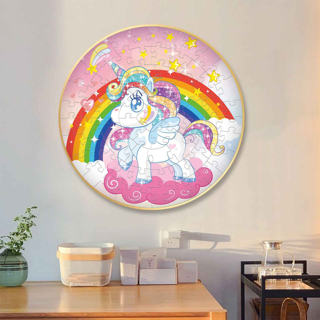 Round 70-Piece Unicorn Jigsaw Puzzle The AuDHD Store