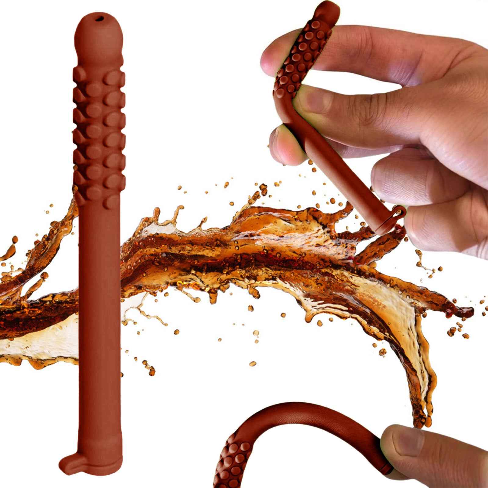 5 Pack Cola Scented Sensory Chewing Tubes Silicone Essential Oil Breather Sticks for Anxiety & Stress Relief Brown The AuDHD Store