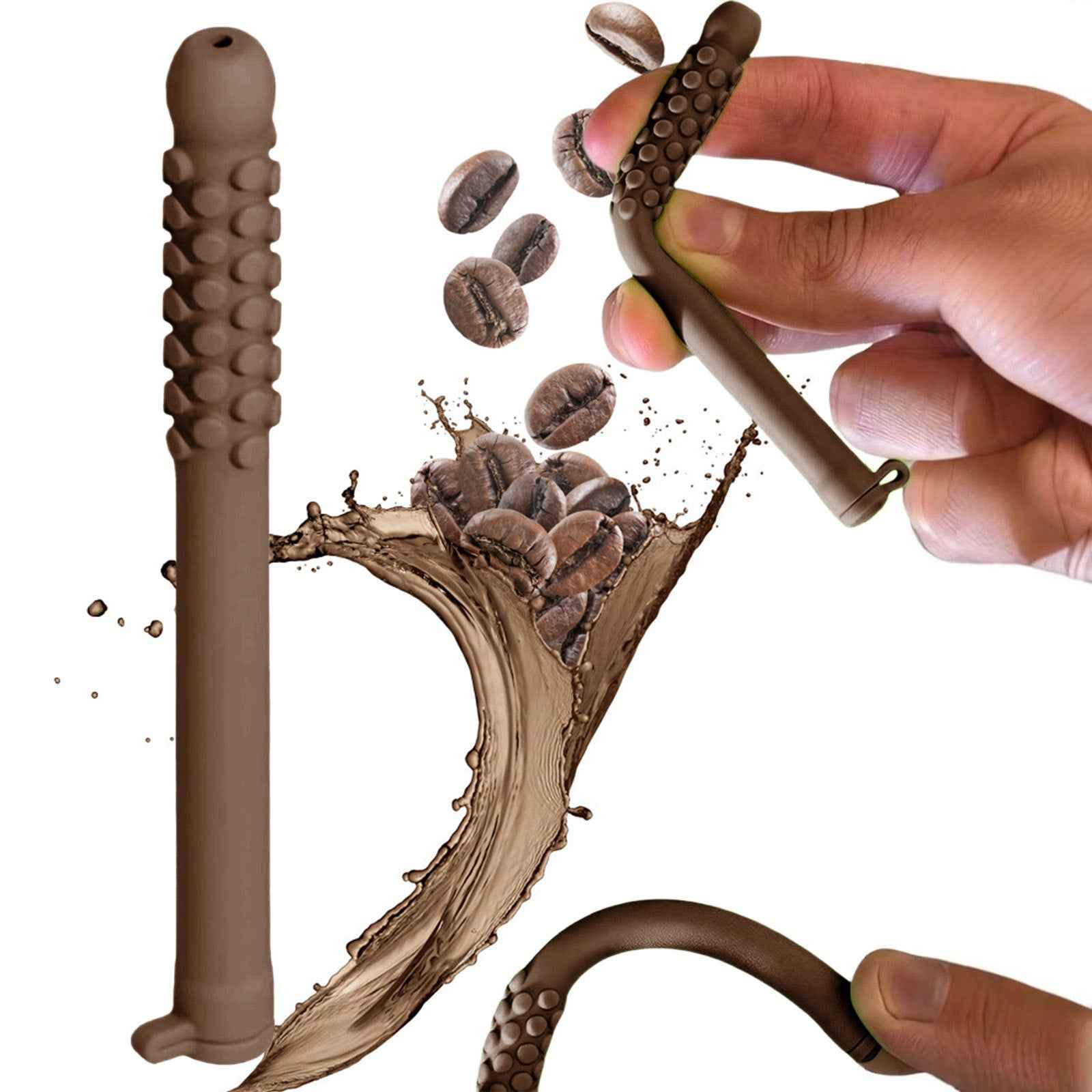 5 Pack Sensory Chew Sticks Coffee Scented Food Grade Silicone Oral Motor Aid Fidget Tubes for Focus and Stress Relief The AuDHD Store