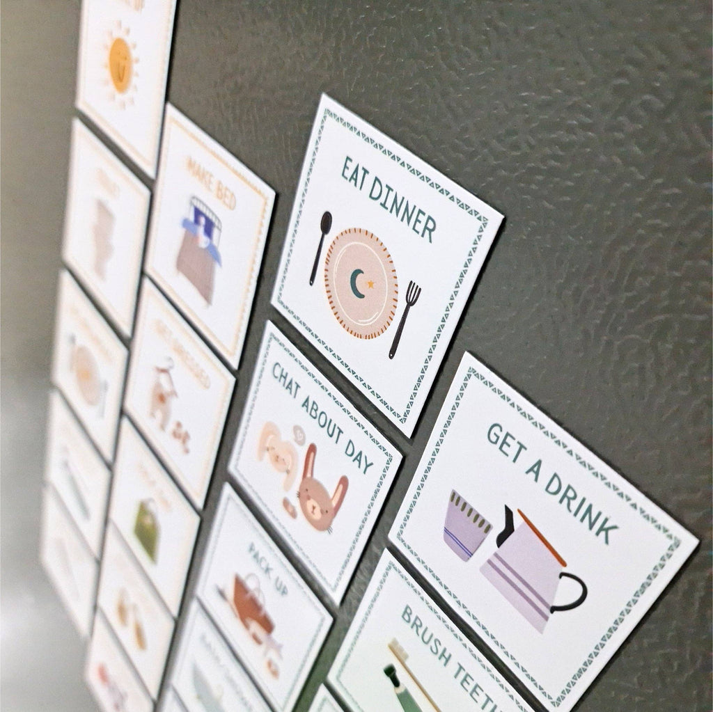 Magnetic Routine Cards – Visual Schedule for Kids The Creative Sprout