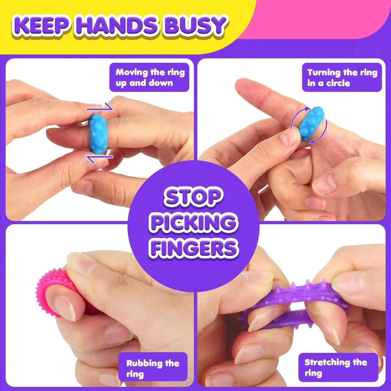 Silicone Sensory Fidget Ring Set The AuDHD Store