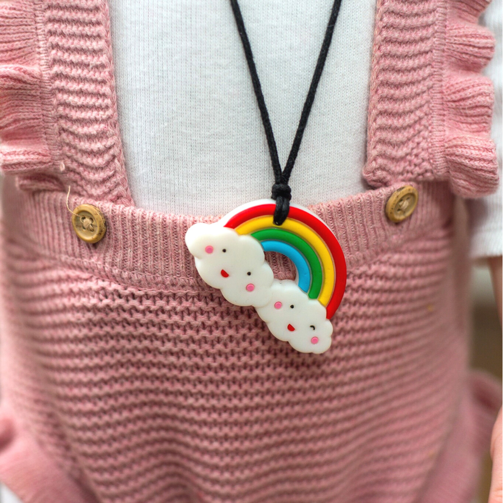 Jellystone Rainbow Chew Necklace | Soft Silicone Sensory Chew