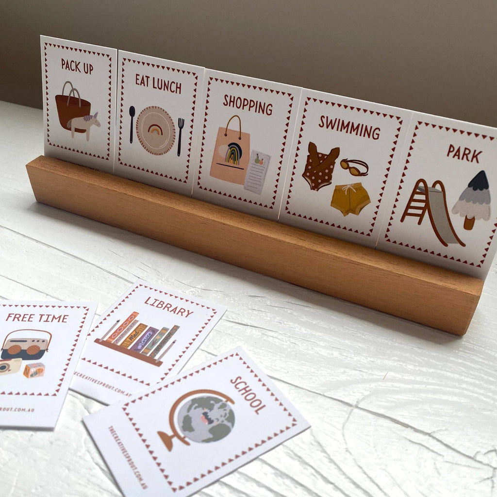 72 Daily Routine Cards + Display Stand | Visual Routine System