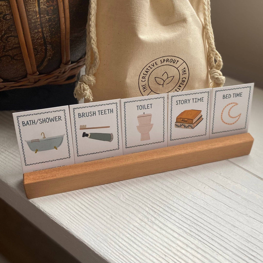 72 Daily Routine Cards + Display Stand | Visual Routine System