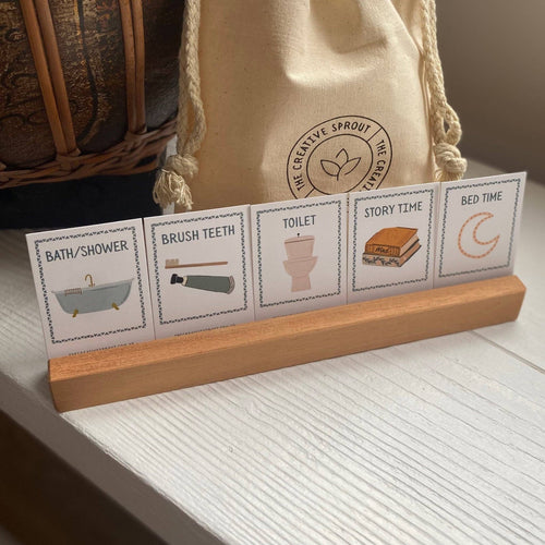 72 Daily Routine Cards + Display Stand | Visual Routine System
