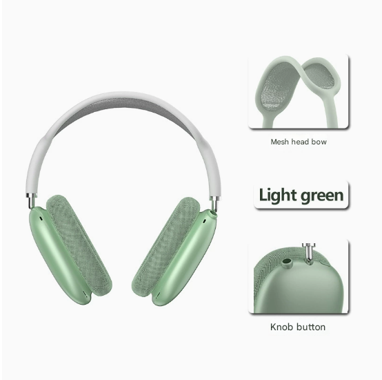 Comfort Mesh Bluetooth Over-Ear Headphones Light Green The AuDHD Store