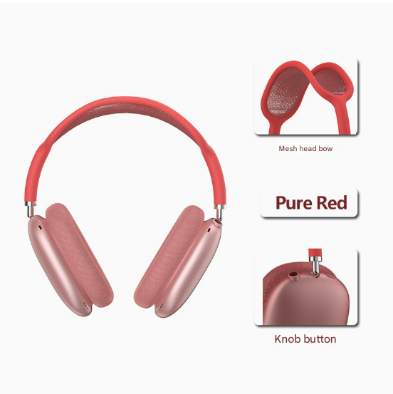 Comfort Mesh Bluetooth Over-Ear Headphones Pure Red The AuDHD Store